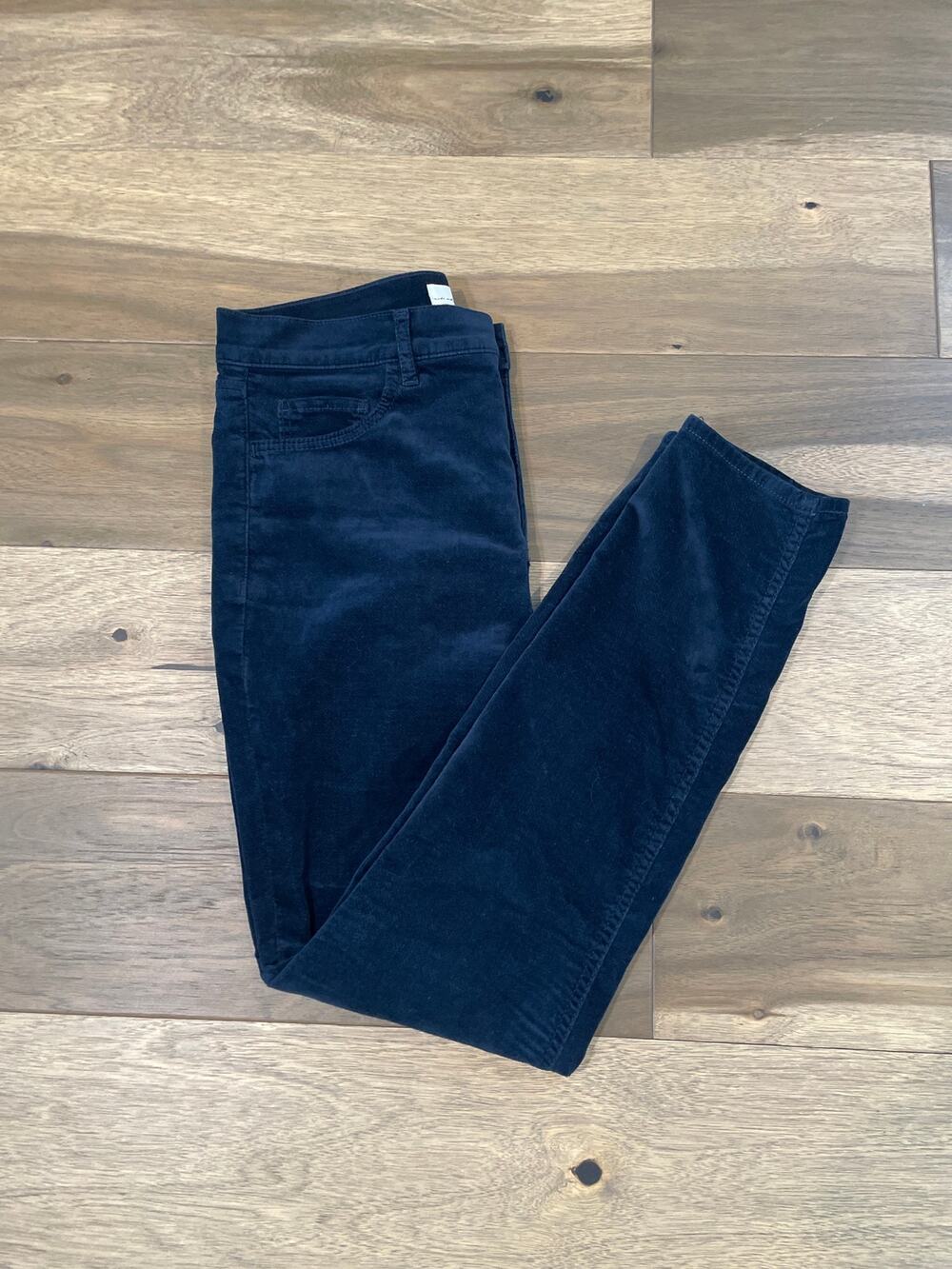 LOFT Made & Loved Velvet Ankle Pants Size 8 Dark Green High Rise